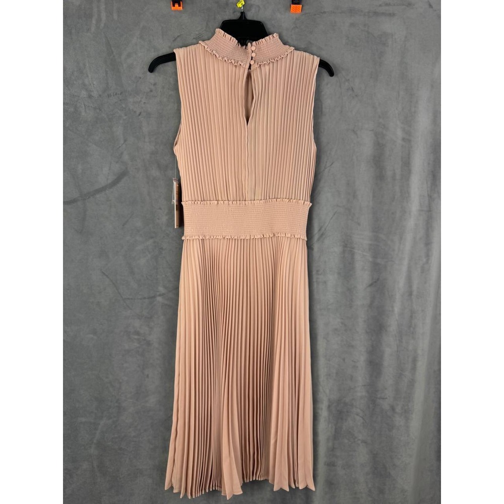 NWT Nanette Lepore Blush Pink Chiffon Pleated Midi Dress Size 6‎ Ballet Fairy
